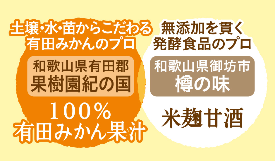 有田みかんの甘酒キャッチ